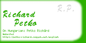 richard petko business card