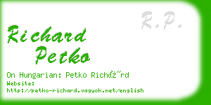 richard petko business card
